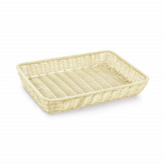 кт1928 Корзинка пластиковая 415х280х65 мм бежевая